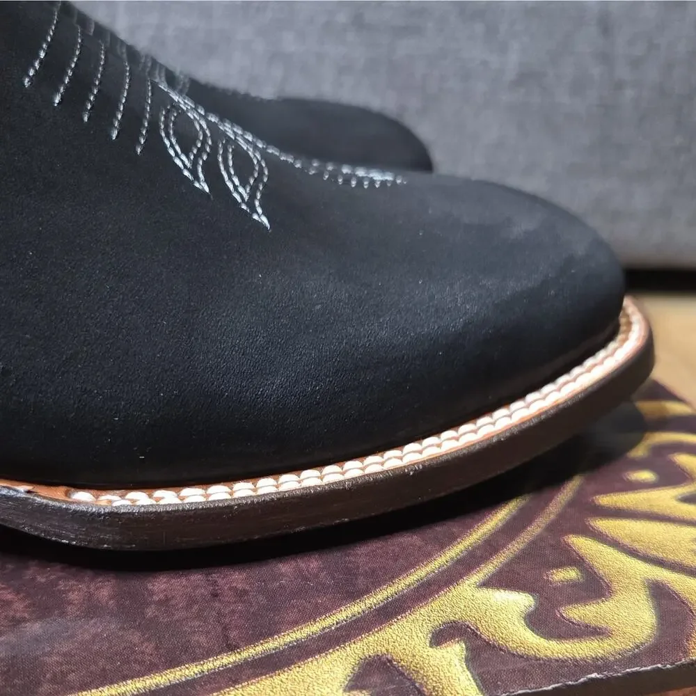White Diamonds Botin Men's Black Nubuck Chelsea Ankle Boots Round Toe US 7.5